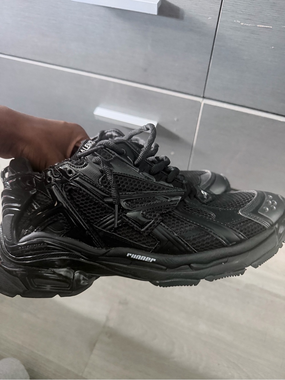 Balenciaga Men's Black Triple S-Style Chunky Sneakers - Picture 6 of 6